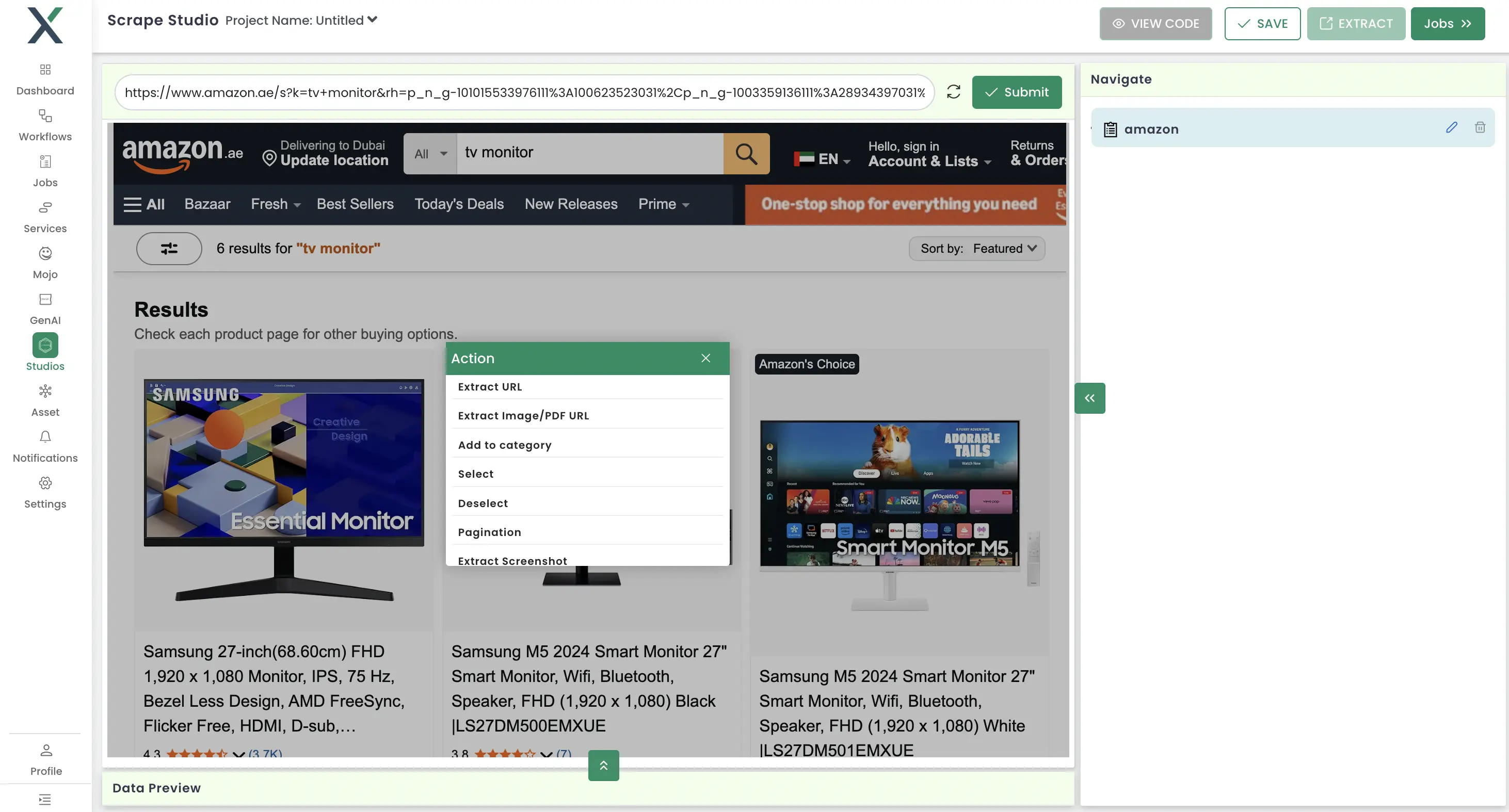 Automated web-to-data annotation Interface